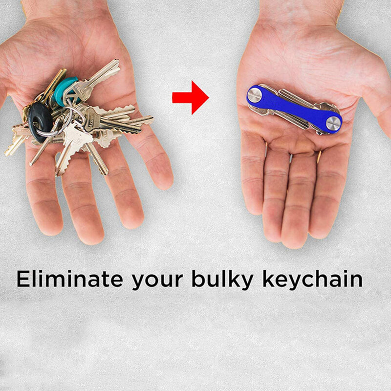 Металлический алюминиевый кошелек для ключей, компактный держатель для ключей с зажимом, уличный декоративный держатель для ключей