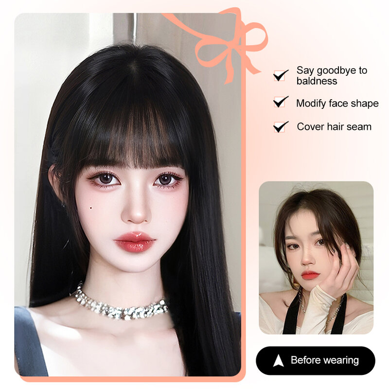 Clip in Bangs Real Human Bangs Clip per capelli nelle estensioni dei capelli Fake Natural Bangs Hairpieces for Women Daily Wear