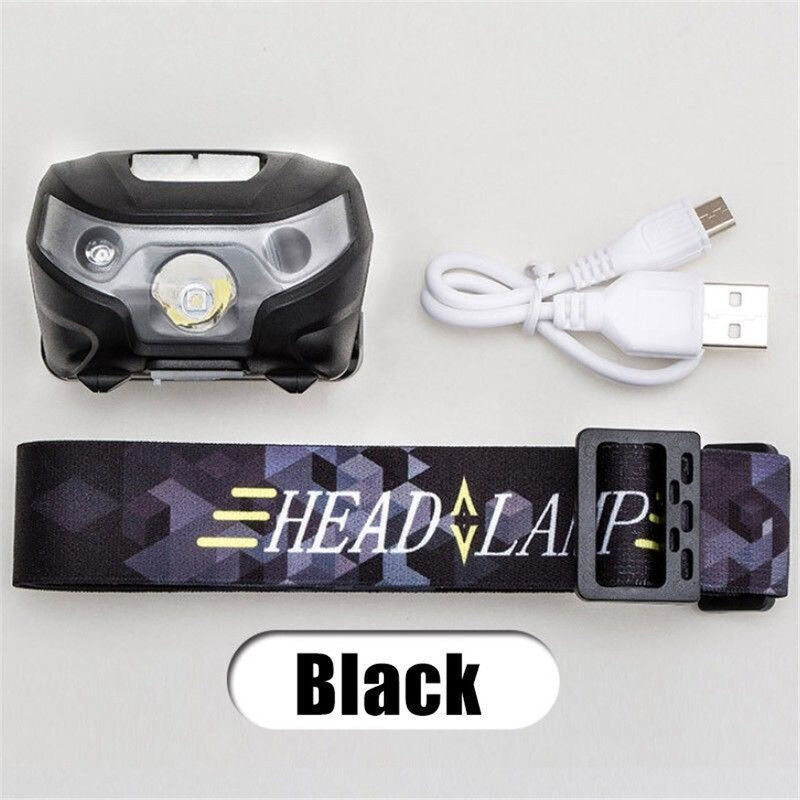 COB LED 휴대용 USB 충전 헤드라이트, 초장거리 야외 조명, 낚시 야간 러닝, 야외 캠핑