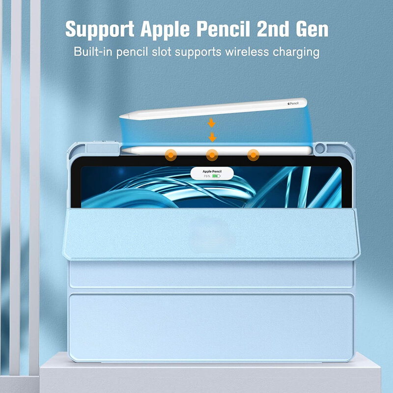 Für iPad Fall 10,2 9. 8. 7. 10 10. Generation Pro 11 12,9 10,9 Abdeckung klare Stift halter Funda für iPad Air 5 4 Fälle