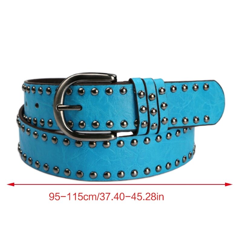 Jeans Belt Western Belt Women Faux Leather Belt Studded Belt Cowgirl Buckle Belt Drop Shipping