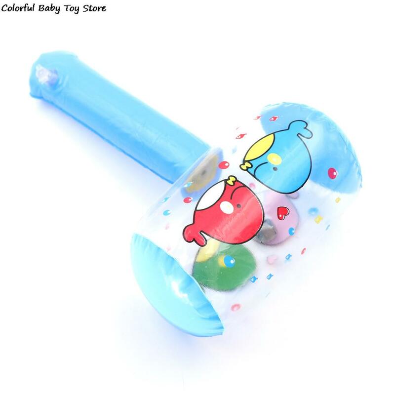 1Pcs Cute Cartoon Inflatable Hammer Air Hammer With Bell Random Color Wholesale Kids Children Blow Up Noise Maker Toys