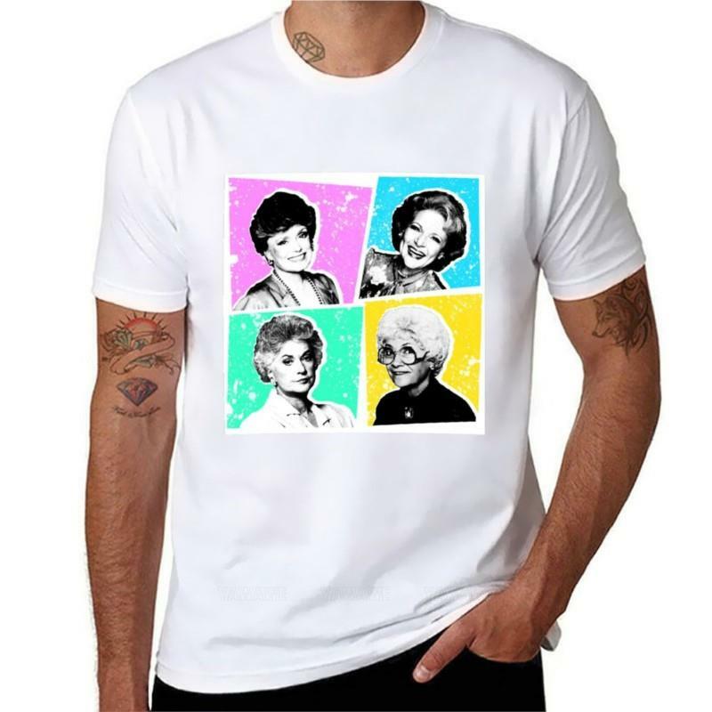 골든 걸스 POP! 남성용 애니메이션 티셔츠, 블랙 티셔츠, 오버사이즈 티셔츠
