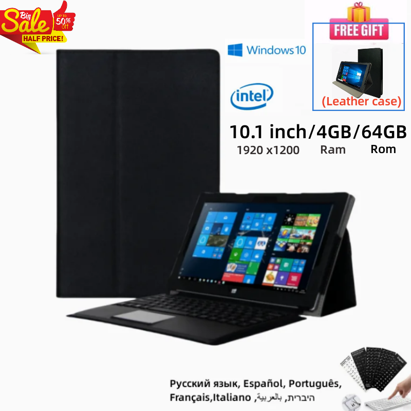 Vendite calde 64Bit 10.1 pollici RAM 4GB DDR 64GB ROM EZpad 7 Tablet PC Windows 10 X5-Z8350 Quad Core Dual camera Quad Core WIFI Micro