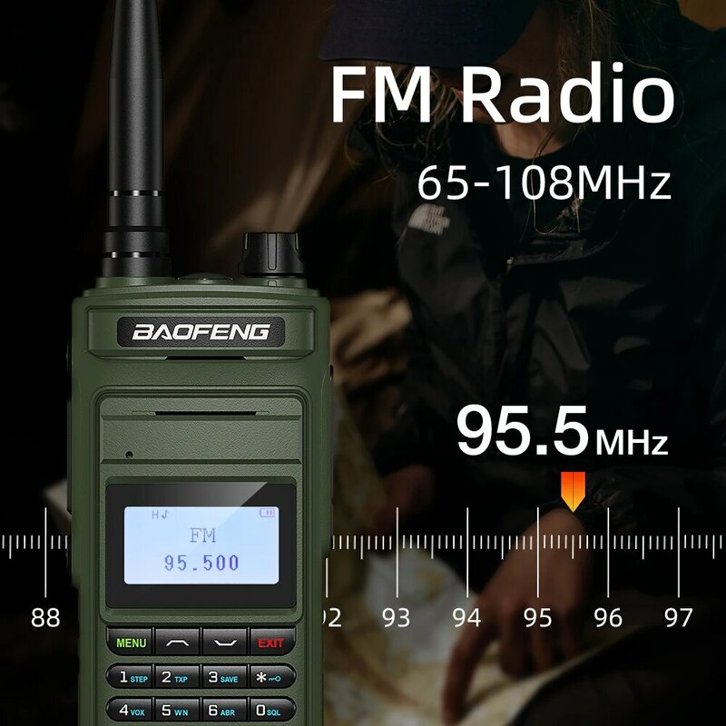 Рация Baofeng P15UV Air Band FM/AM, беспроводная радиостанция с большим радиусом действия, мультидиапазонная двухсторонняя радиостанция NOAA с частотой копирования, Type-C, Любительская