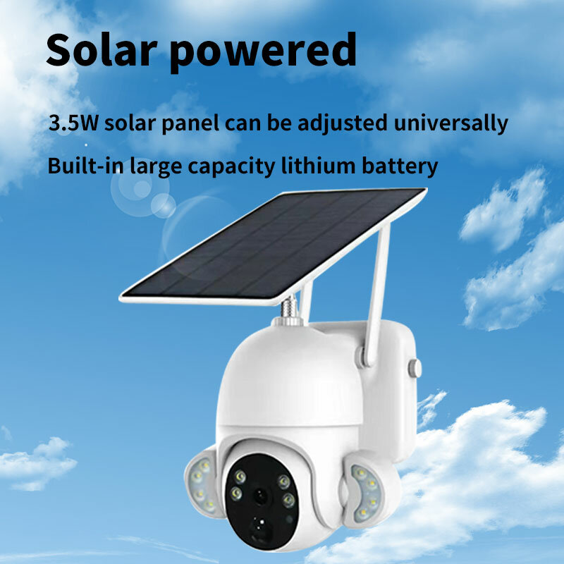 2MP 1080P Solar Power Full Color Wireless WIFI /4G  PTZ  IP Dome Camera AI Humanoid Detection  Home Security CCTV Baby Monitor