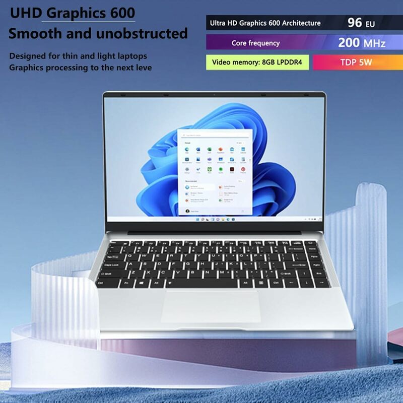 KUU-ordenador portátil con Windows 11, Notebook con pantalla FHD 14,1, J4125 Intel Celeron, 8GB de RAM, 256GB de SSD, WiFi, cámara Bluetooth, más barato