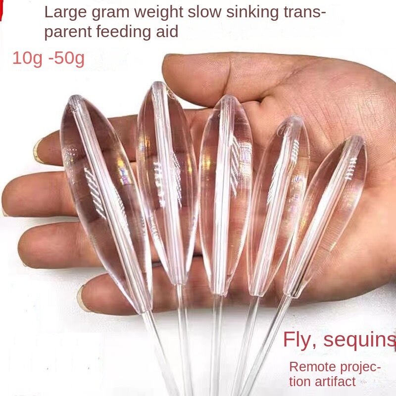5pcs 15-50g Sinkend Type Acrylic Fishing Float Transparent Casting Bobbers Clear Bombarda Sinking Fly Fishing Spinning Floats