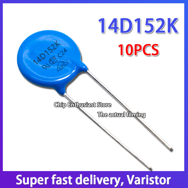 10 Buah Varistor 14D152K 152KD14 Garis Varistor Diameter 14MM DIP-2 1500V