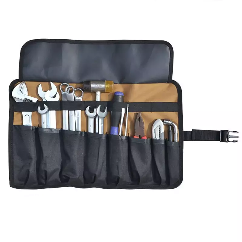 Oxford Cloth Roll Portable Pouch Bag Wrench Tool Foldable Spanner Hammer Camping Pocket Tool Storage Bag Toolkit with 8 Pockets