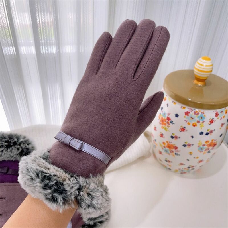 Зимние теплые перчатки, модные утепленные плюшевые перчатки для вождения с защитой от холода, Женские ветрозащитные варежки