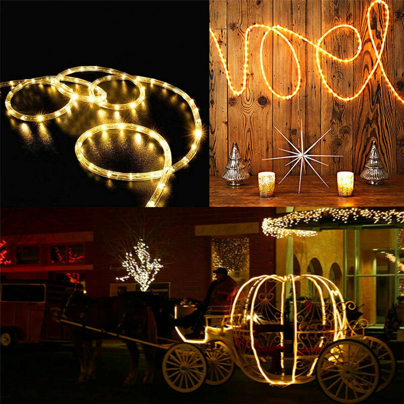 Guirnalda de luces Led Solar para decoración navideña, cuerda de tubo de hadas, 7/12/22M, para año nuevo, boda, al aire libre