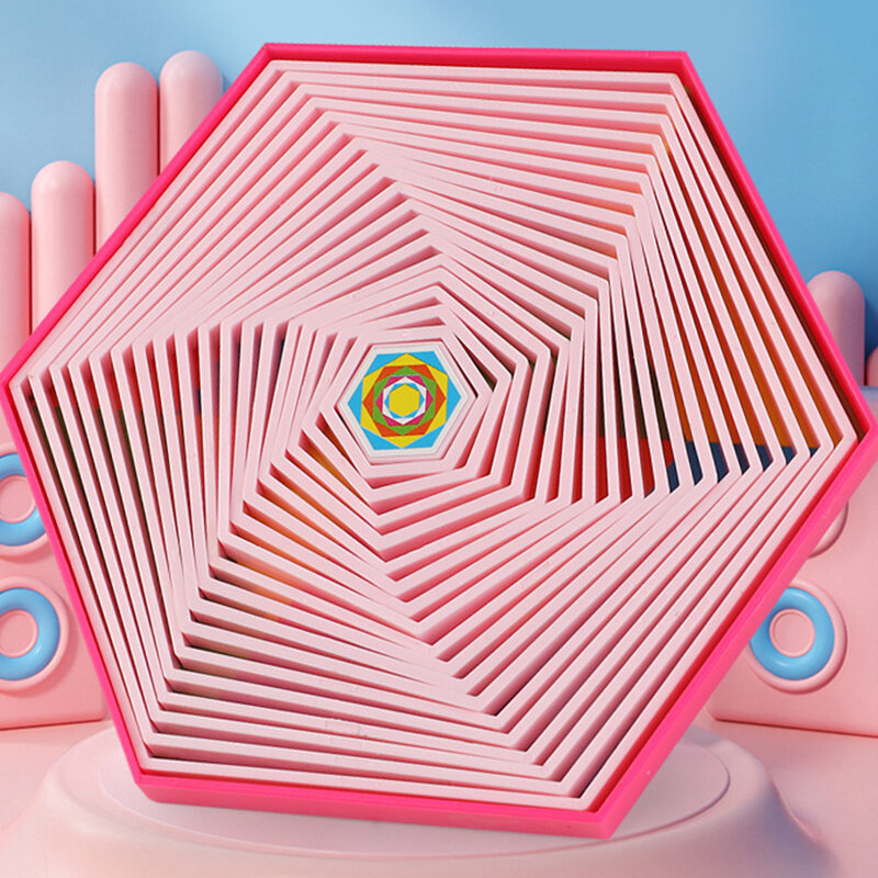 Nieuwigheid 3D Print Illusion Zeshoeken Fidget Spinner Voor Kinderen Met Magneten Creatieve Diy Kids Antistress Speelgoed Volwassenen Stress Gift