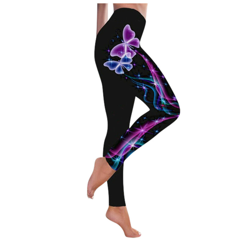 Legging motif 3D untuk olahraga wanita, celana jegging ketat wanita untuk Fitness Gym olahraga lari pinggang tinggi Dropshipping