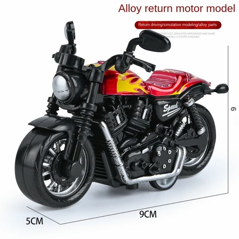 Mini modèle de moto à remonter pour garçons, figurines d'action en alliage, simulation de vélo de course, voiture à dos côtelé, lomatéritive, jouets pour garçons