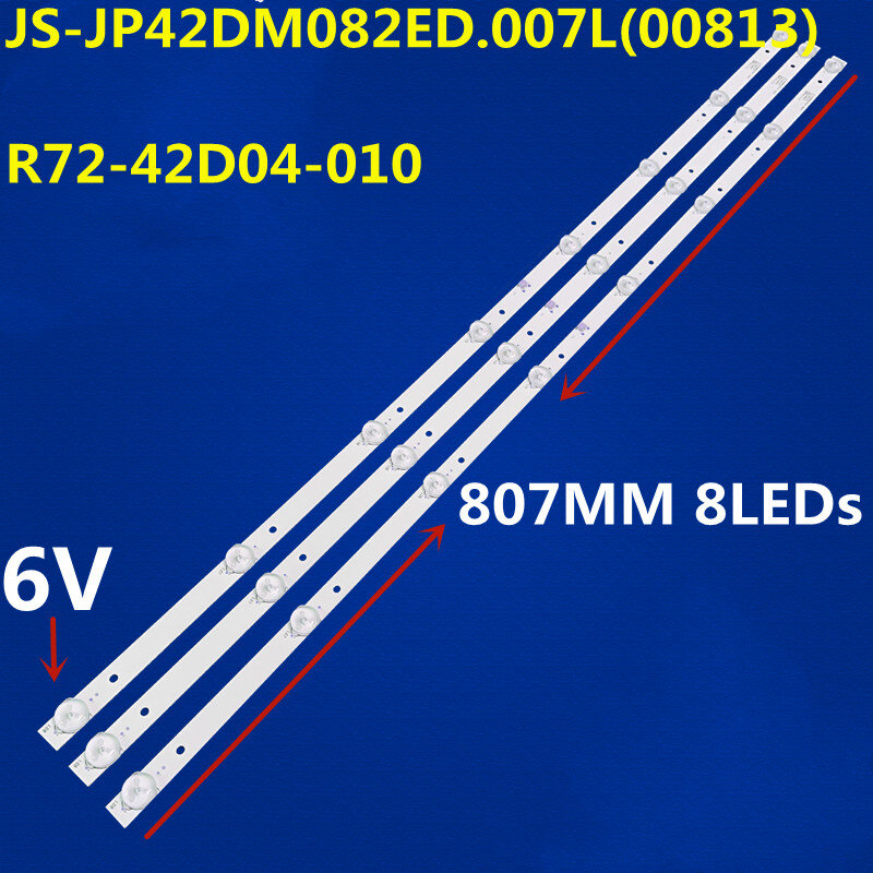 New 5kIt=15PCS 808MM LED Backlight Strip 8lamps JS-JP42DM082ED.007L(00813) R72-42D04-010 SW-LED42BB200