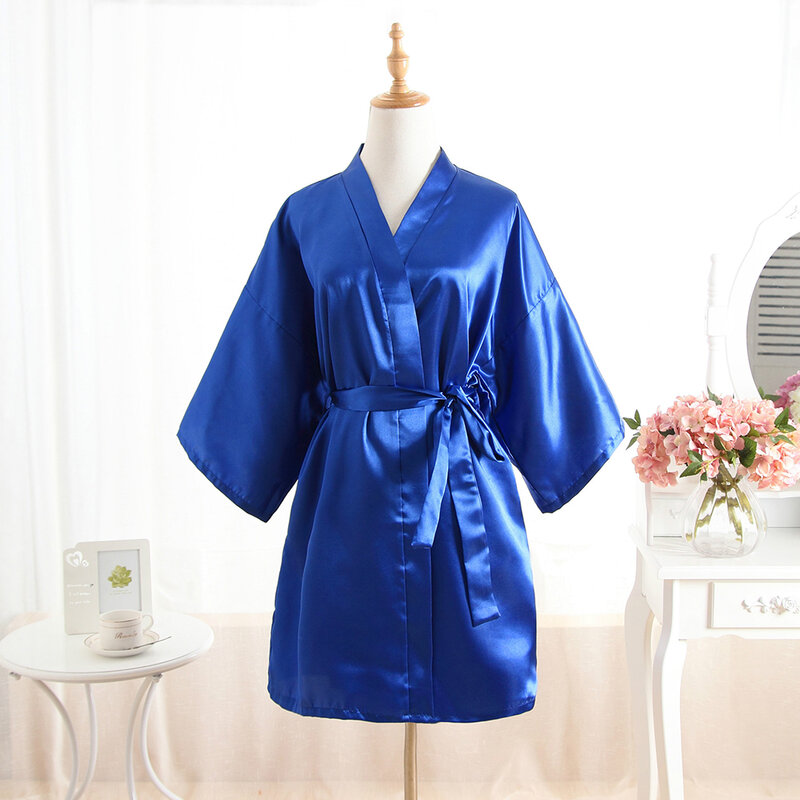 Casual Men's Silk Satin Solid Color Long Robes Wrap Dressing Gown Kimono Bathrobe Nightgown Pajamas Sleepwear