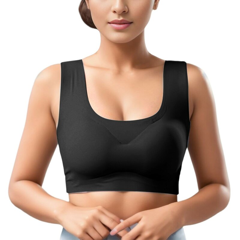 Solid Color Seamless No Steel Ring Women Bra Middle And Elderly Age Large Size Anti-sagging Sport Sleep Yoga Full Cup Underwears