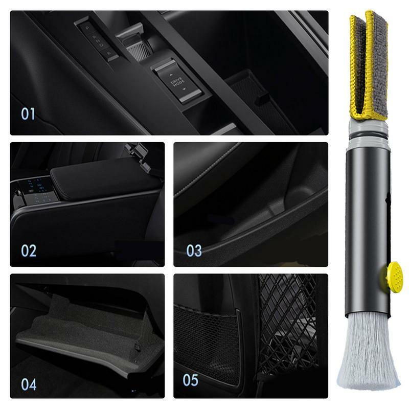 Cepillos de limpieza para Interior de coche, depurador multiusos, equipo de lavado de coche con cabezal de cepillo de fibra para asientos de rejillas de aire