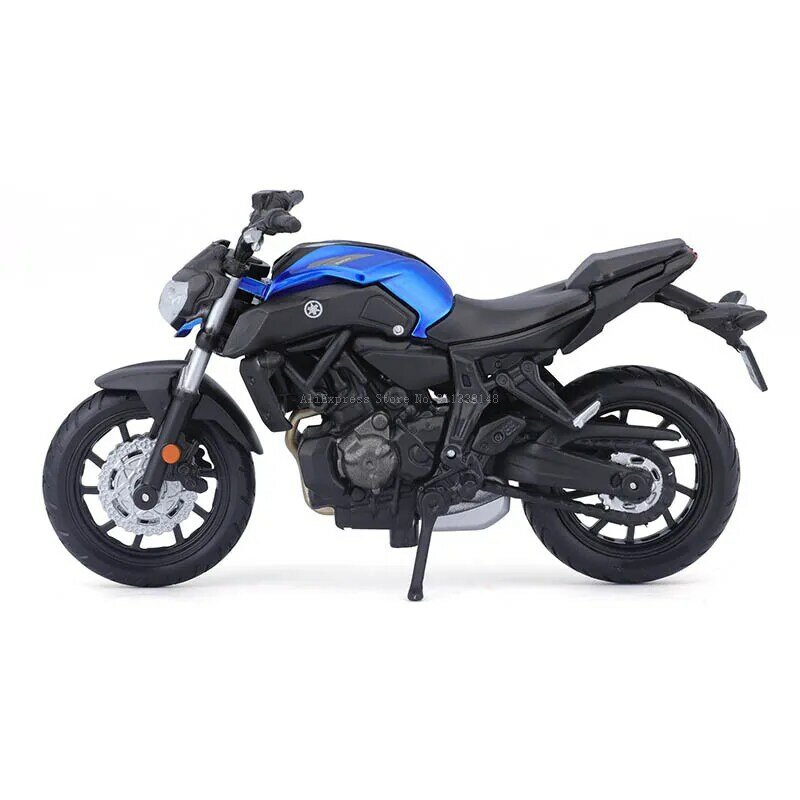 Maiisto Die Cast Motocicleta Modelo Estático, Presente Colecionável, Carro de brinquedo Maiisto, Yamaha MT-07, 2018, 1:18