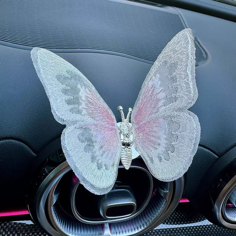 Decoración de mariposa bordada, accesorios de Interior automotriz, regalo para conductores, decoración de mariposa bordada