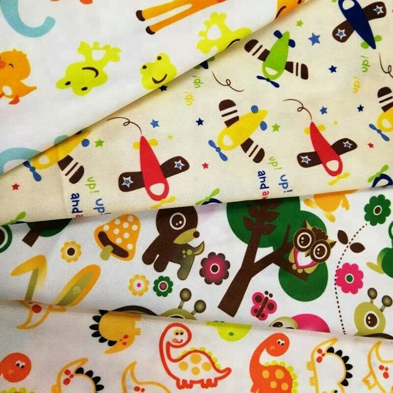 Tkanina 1M x 1.5M Pul wodoodporna, zmywalna ręcznie robiona tkanina poliestrowa TPU przez miernik moda DIY tkaniny materiał na pieluchy dla dzieci