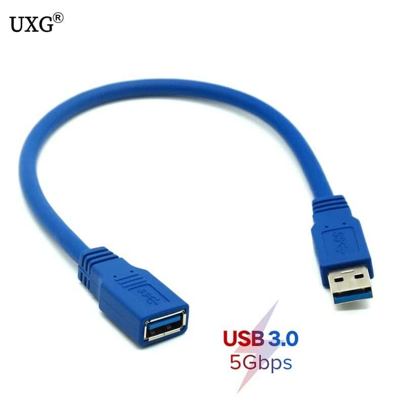 Cable corto de extensión estándar de 5Gbps, supervelocidad, USB 3,0, macho A hembra, 0,3 m, azul, 30cm/1 pie