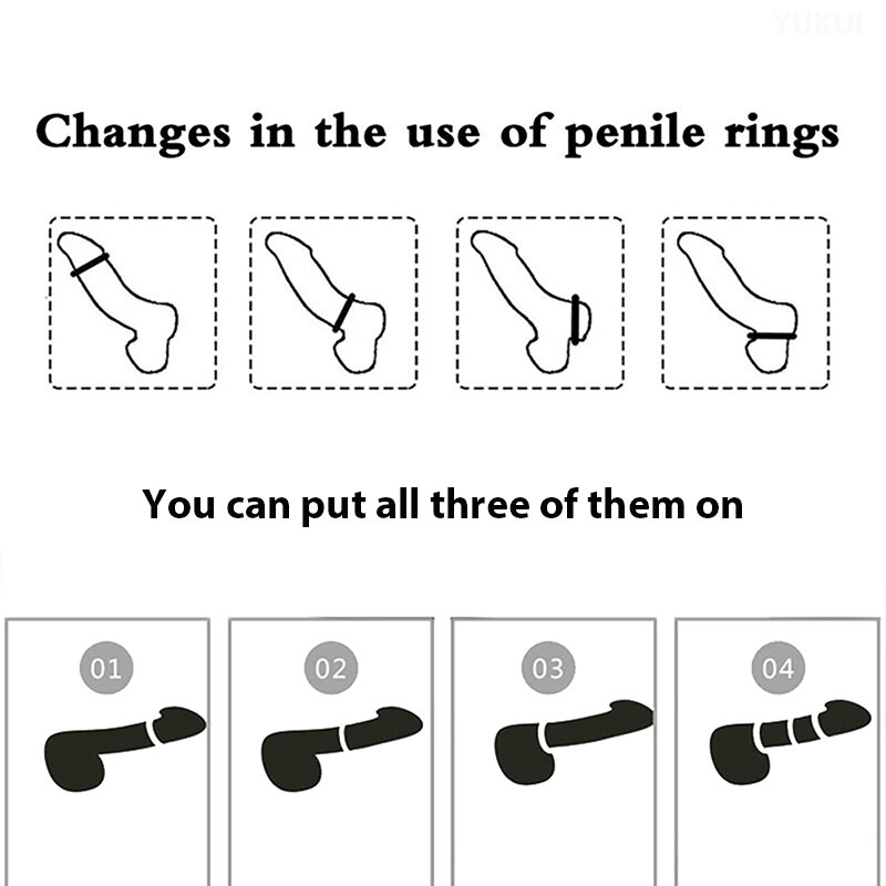 3 teile/satz Penis Ring Verzögerung Ejakulation Erwachsenen Spielzeug für Männer Schwanz Erweiterung Silikon Penis Ring männliche Sexspielzeug stärkere Erektion