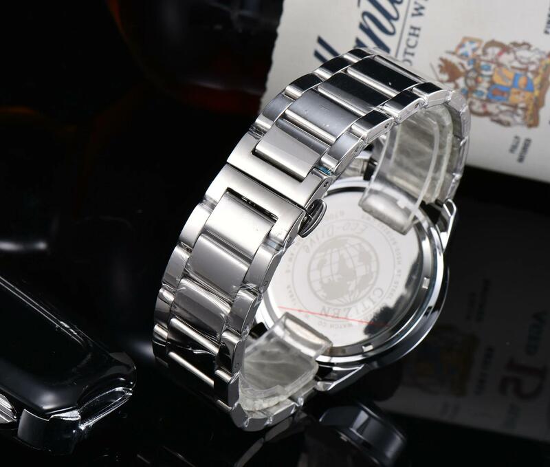 Luxury Watch For Men Quartz Chronograph Sport Waterproof Man Watches Military Fashion Stainless Steel Wristwatch Clock 
