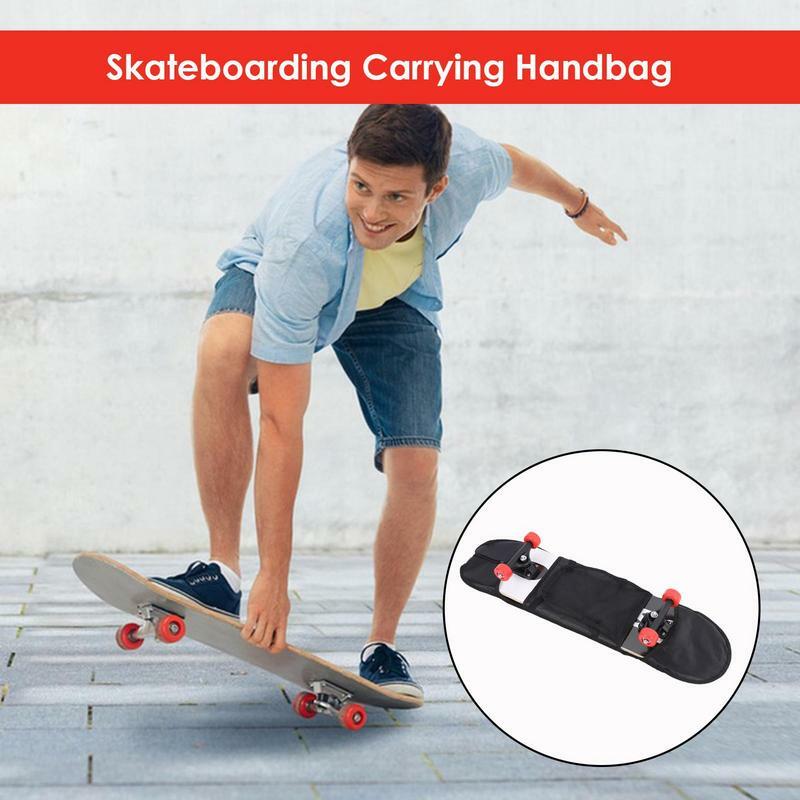 Oxford布スケートボードキャリーバッグ、調節可能なストラップ、メッシュポケット、便利、クロスボディバックパック、600d