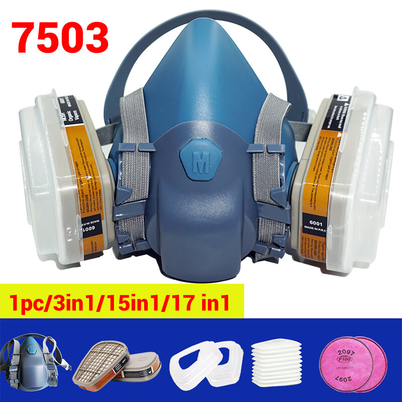 7503 maska do ochrony dróg oddechowych maska ochronna przemysł malarski maska gazowa pyłu natryskowego z 3M 501 5 n11 6001CN półmaska chemiczną