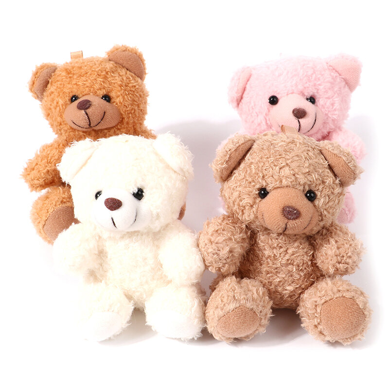 Cute Cartoon Bear Plush Chaveiro para crianças, boneca de animais macios, brinquedos de pelúcia, saco pendente, presentes Kawaii, 10cm