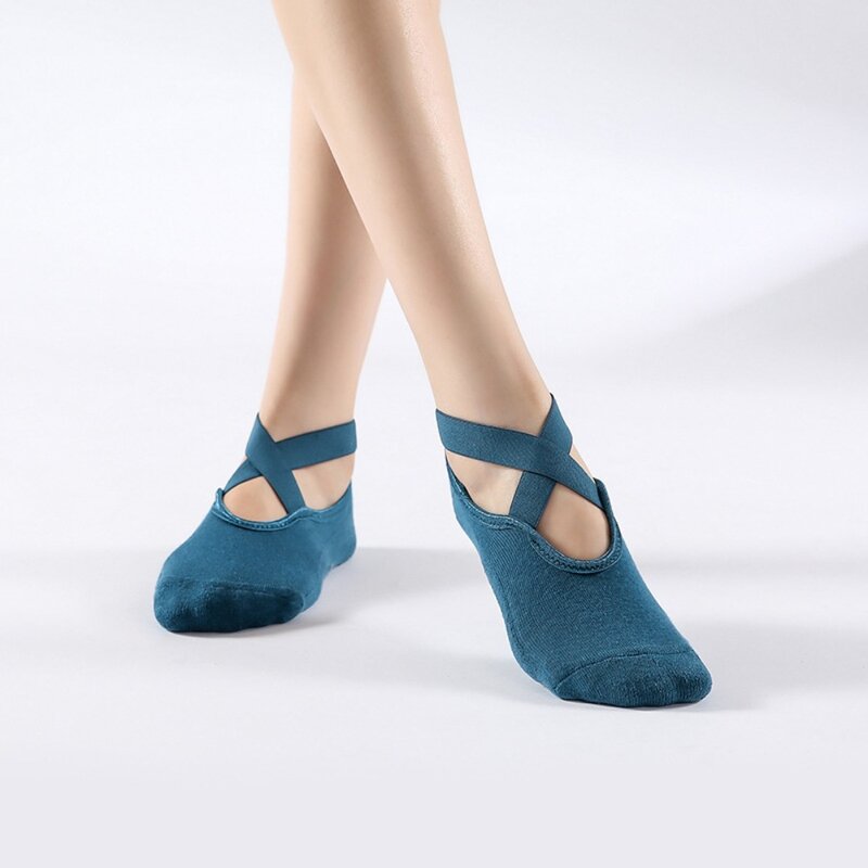 ถุงเท้าเล่นโยคะกันลื่นสำหรับผู้หญิงถุงเท้าเล่นกีฬาเนื้อผ้าระบายอากาศได้ดีทำจากซิลิโคน