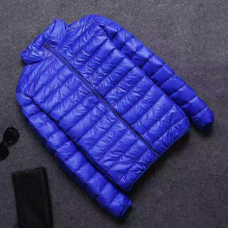 Men Winter Jacket Solid Color Men Outerwear Stylish Men's Lightweight Padded Jackets with Stand Collar Zipper Placket for Autumn