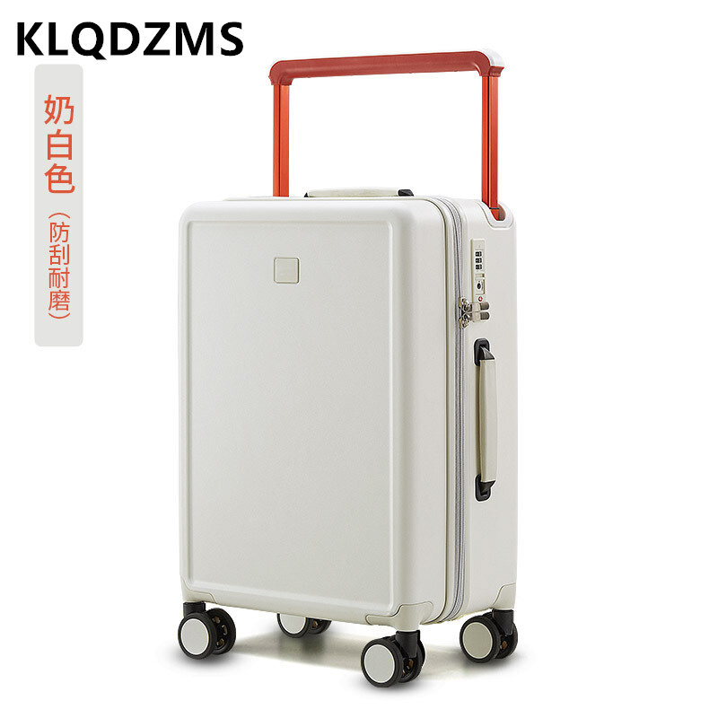 KLQDZMS Cabin Luggage Men and Women Universal Boarding Box 20 "24 Inch PC Zipper Aluminum Frame Trolley Case Rolling Suitcase