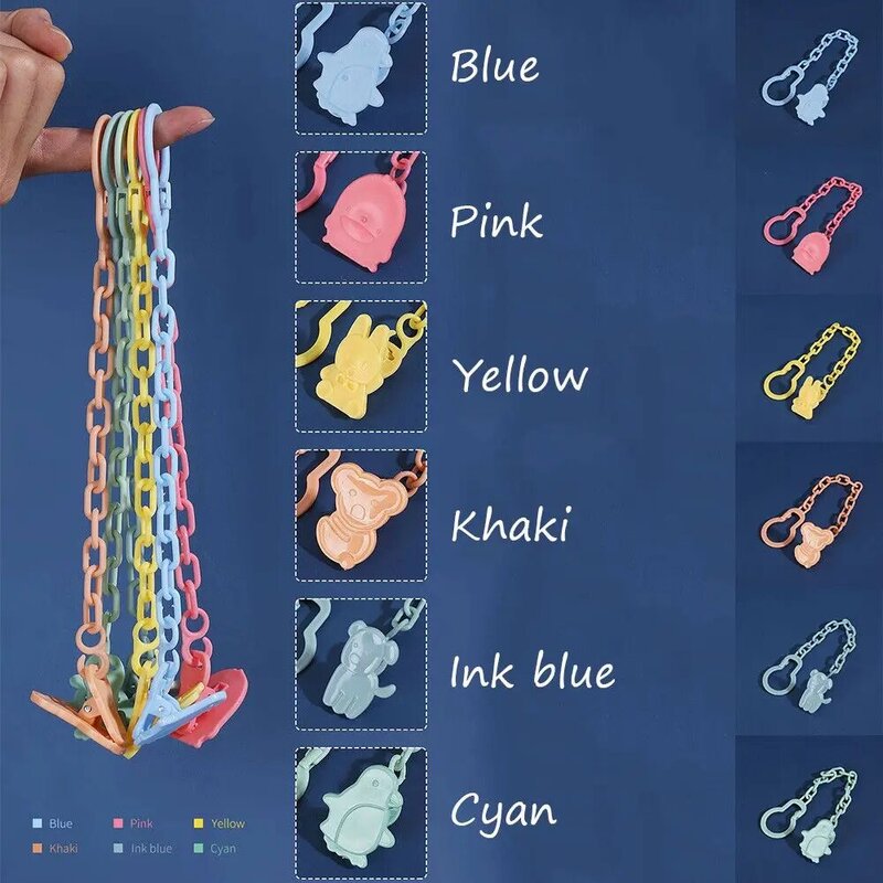 Baby Pacifier Clip Chain Ribbon Infant Soother Pacifier Chain Link Pacifier Clips Cartoon Nipple Anti Dropping Chain Clamp