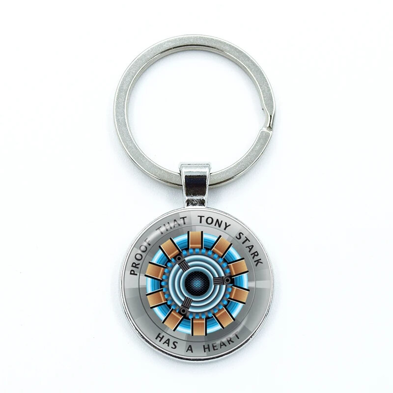 توني ستارك لديه سلسلة مفاتيح كابوشون زجاجية على شكل قلب للرجال والنساء ، حامل حلقة مفاتيح ، دليل مجوهرات ، إكسسوارات هدايا ، وصول جديد