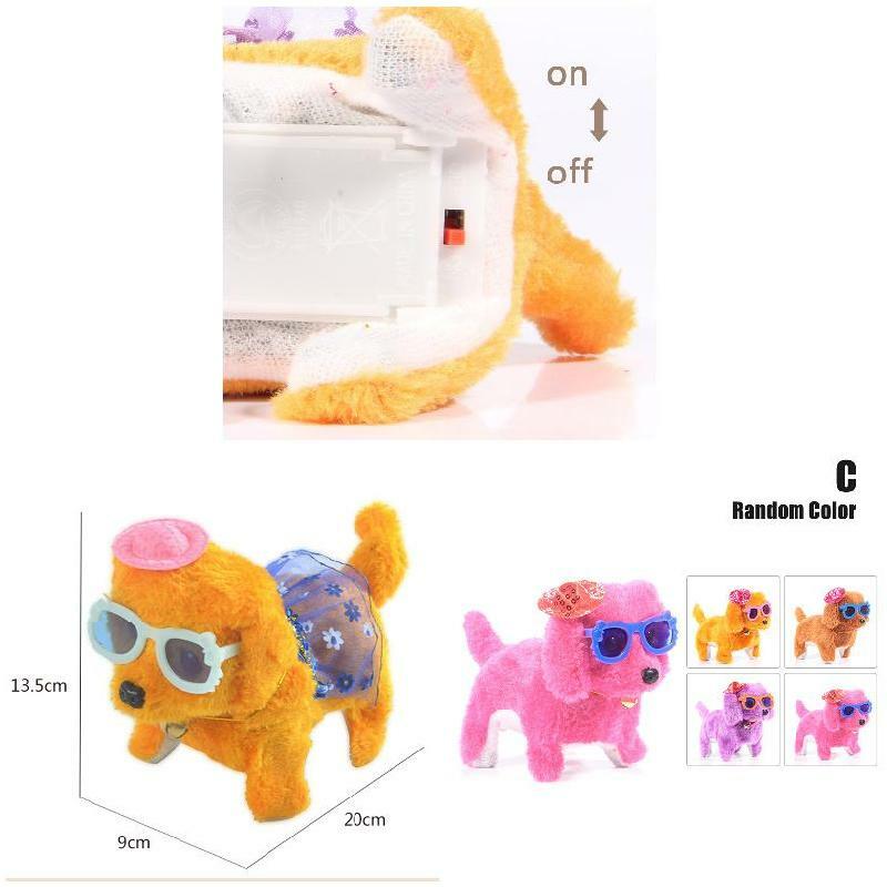 Elektryczny śliczny pluszowy pies lekki oczy LED chodzący szczeniak szczeniak zabawka dla dzieci prezent pluszowa zabawka