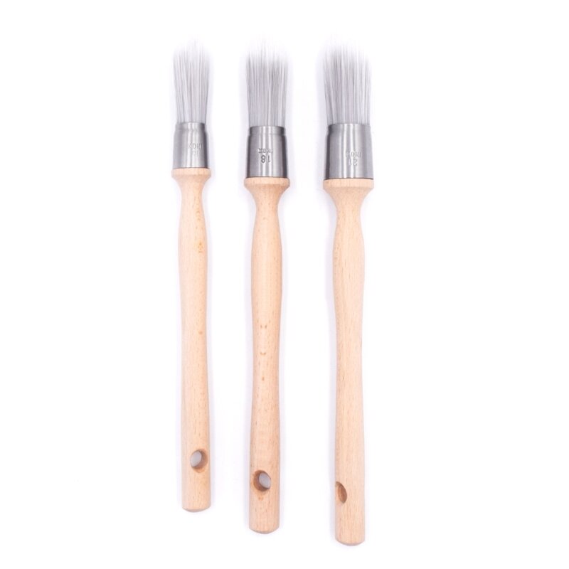 Professional Round Window Painting Brush Set with Long Wooden Handle for Cutting Dropship