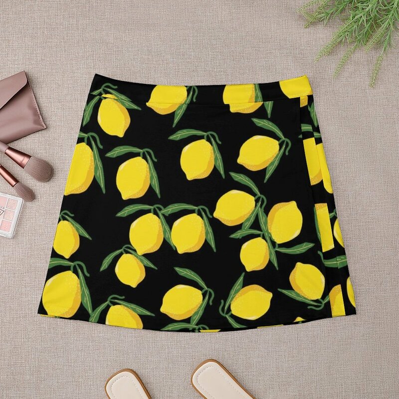 Мини-юбка с рисунком лимона для девочек, летние юбки
