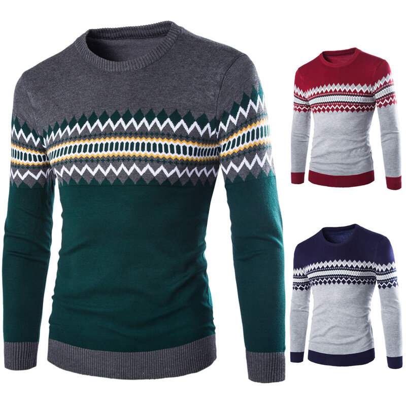 Jesień i zima nowy męski sweter z okrągłym dekoltem dla handlu zagranicznego brytyjski Boutique 2023