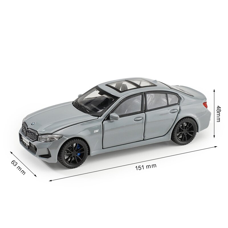Коллекция 1/32 года, миниатюрный внедорожник BMW 320i, литая Игрушечная модель автомобиля со звуком и фотолюверсами, открывающаяся образовательная коллекция, подарок для детей, мальчиков