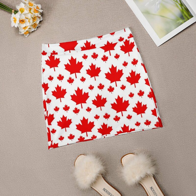 Liść klonu kanady flaga symbol lekka spódnica do spodni trend na odzież damską 2023 spodnie typu fairy grunge