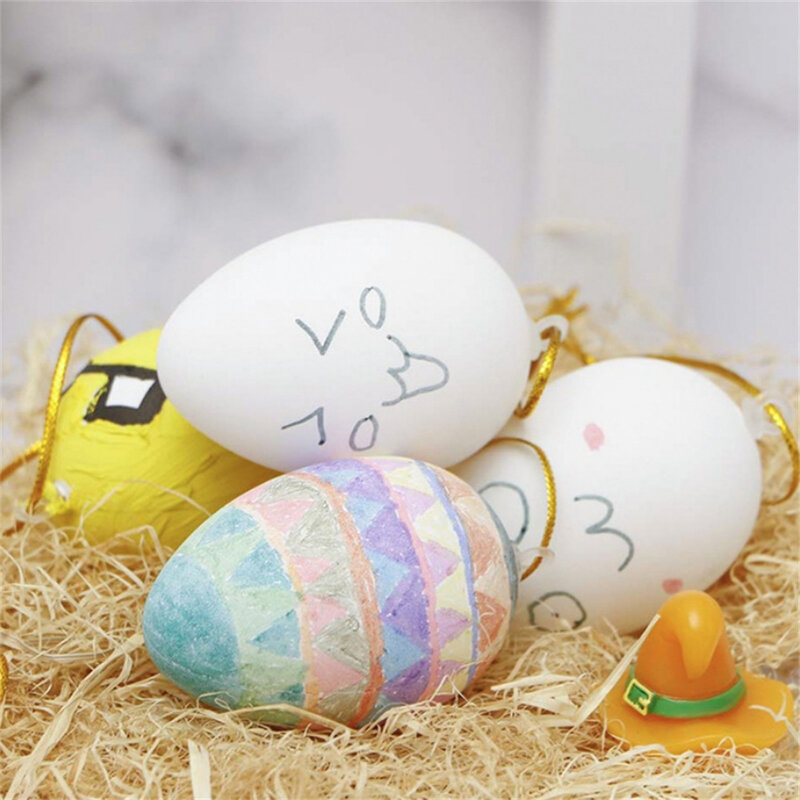 Easter And Christmas Diy Hand-Painted White Embryo Eggs  Simulated Eggs  Kindergarten Children'S Decoration  Painted Graffiti