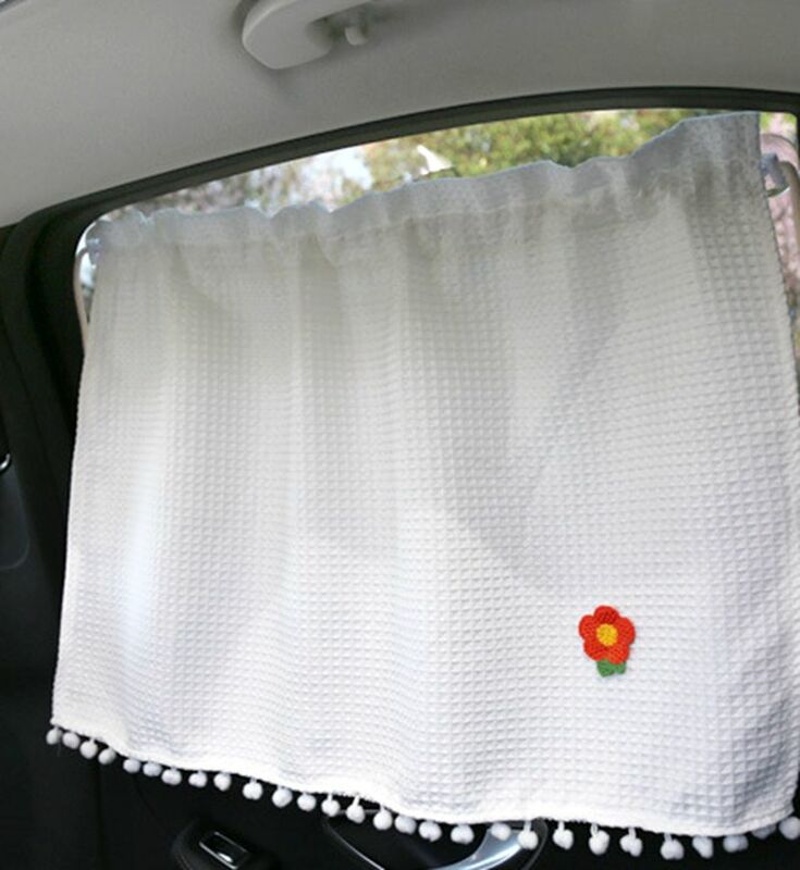 Cute Car Curtain Sunshade Curtain Summer Car Sunscreen Curtains Car Interior Cool Protected