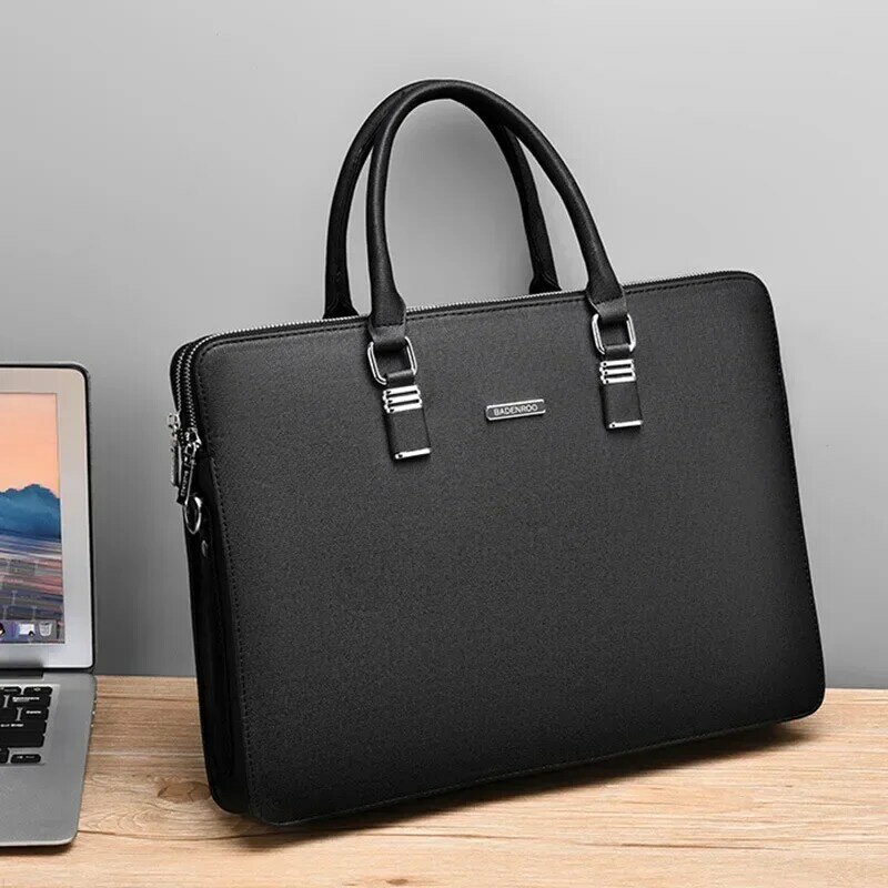Деловая сумка на плечо для мужчин, портфель из экокожи, дизайнерская офисная сумка для ноутбука, кросс-сайз