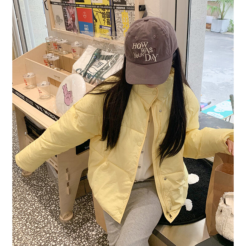 Chaqueta de manga larga para mujer, Parkas coreanas con bolsillos y cremallera, abrigo holgado de estilo Y2K, abrigo grueso, cálido e informal, novedad de 2023