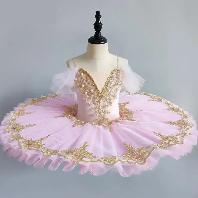 Robe de Ballet Professionnelle pour Fille, Costume de brevPrincesse, Bleu, Rose, Crêpe