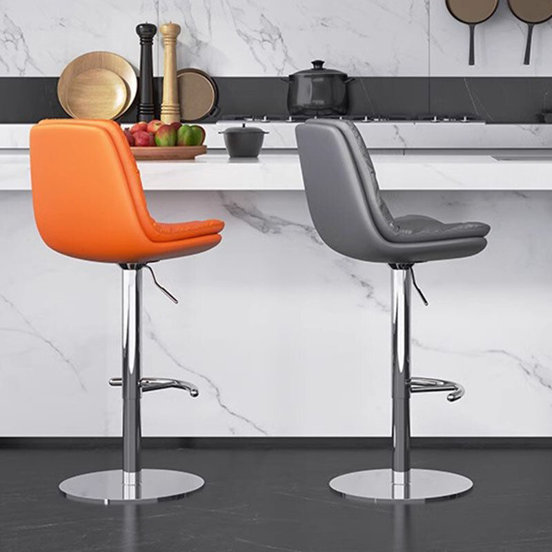 Adjustable Nordic Bar Stools Designer Relaxing High Barber Backrest Bar Stool Counter Chair Retro Sgabello Cucina Home Furniture