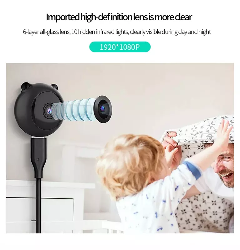 Mini telecamera HD Sensor Night Vision Camcorder Wireless Wifi Home Office Baby Monitor Car DVR Dash Cam sorveglianza di sicurezza per animali domestici